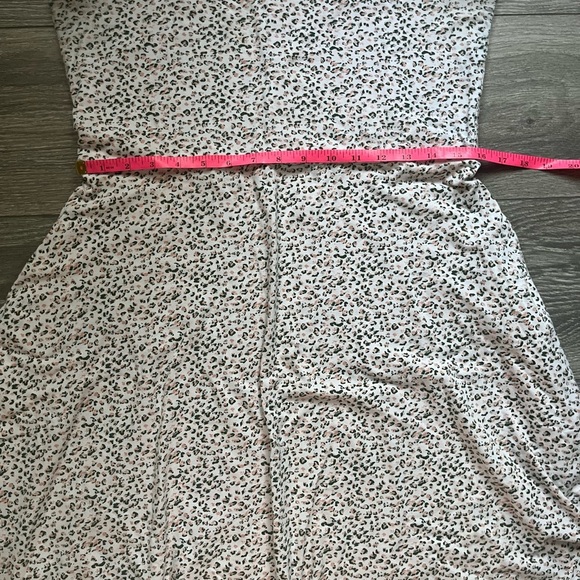 Pact White Pink Green Floral Sleeveless Knee Length Skater Dress Size L Spring - Picture 7 of 10